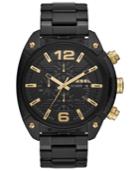 Diesel Men's Chronograph Overflow Black Stainless Steel Bracelet Watch 49mm