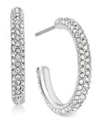 Eliot Danori Silver-tone Pave Hoop Earrings, Only At Macy's