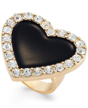 Thalia Sodi Gold-tone Crystal Enamel Heart Ring, Only At Macy's