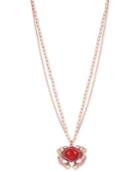 Betsey Johnson Rose Gold-tone Stone And Crystal Crab And Imitation Pearl Long Length Pendant Necklace