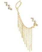 Vince Camuto Gold-tone Asymmetrical Fringe Crawler Earrings