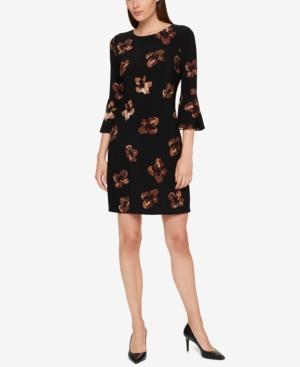 Tommy Hilfiger Floral-print Bell-sleeve Dress