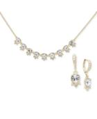Givenchy Gold-tone Crystal Collar Necklace & Drop Earrings
