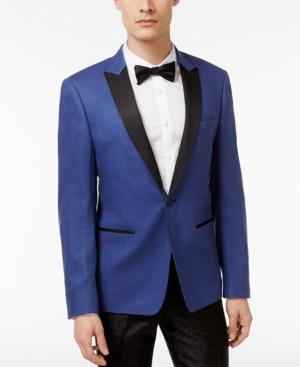 Calvin Klein Men's Slim-fit Blue Peak Lapel Dinner Jacket