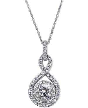 White Sapphire Infinity Pendant Necklace In 14k White Gold (2/3 Ct. T.w.)