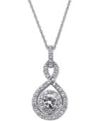 White Sapphire Infinity Pendant Necklace In 14k White Gold (2/3 Ct. T.w.)
