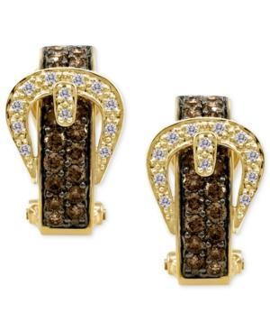 Le Vian Diamond Chocolate Diamond (1 Ct. T.w.) And Diamond Accent Buckle Hoop In 14k Gold
