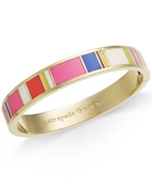 Kate Spade New York Gold-tone Multicolor Enamel Hinged Bangle Bracelet