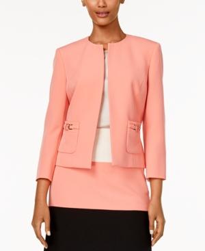 Kasper Petite Crepe Open-front Blazer