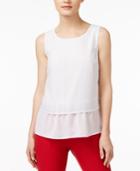 Maison Jules Textured Contrast Top, Created For Macy's