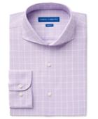 Vince Camuto Men's Slim-fit Purple Windowpane Dress Shirt