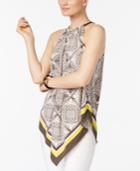 Alfani Chain-neck V-hem Top, Only At Macy's