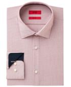 Hugo Boss Men's Slim-fit Red Thin Stripe Dress Shirt