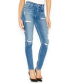 A Gold E High-waist Distressed Skinny Jeans, Cannes Wash