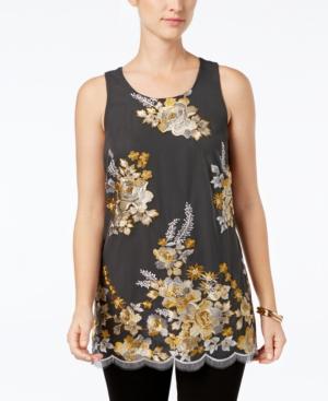 Charter Club Embroidered Tank Top, Created For Macy's