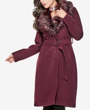 Guess Anna Faux-fur-collar Coat