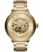Ax Armani Exchange Men's Automatic Gold-tone Stainless Steel Bracelet Watch 49mm Ax1417