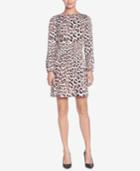Catherine Catherine Malandrino Petra Pleated Leopard-printed Shift Dress