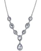 2028 Silver-tone Faceted Stone And Pave Y-neck Necklace, A Macy's Exclusive Style