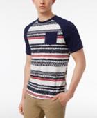 Univibe Men's Brobama Geo-stripe Raglan-sleeve Pocket T-shirt