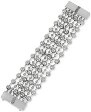 Kenneth Cole New York Silver-tone Multi-chain Beaded Link Bracelet