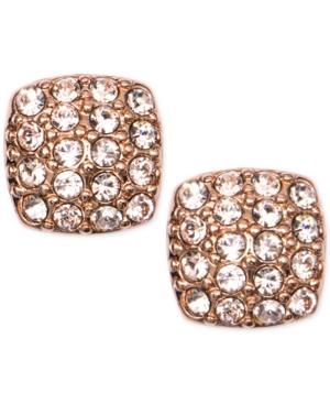 Givenchy Rose Gold-tone Crystal Pave Stud Earrings