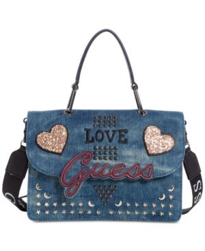 Guess In Love Top Handle Denim Shoulder Bag