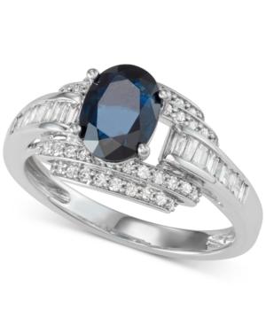 Sapphire (1-1/3 Ct. T.w.) And Diamond (1/2 Ct. T.w.) Ring In 14k White Gold (also Available In Certified Ruby & Emerald)