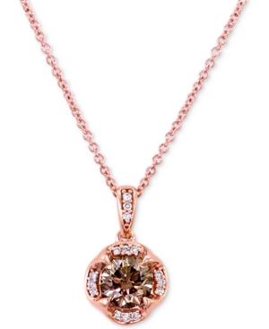 Le Vian Chocolatier Diamond 18 Pendant Necklace (3/4 Ct. T.w.) In 14k Rose Gold