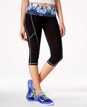 Material Girl Juniors' Active Palm Fever Cropped Yoga Leggings, Only At Macy's