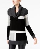 Inc International Concepts Colorblocked Cowl-neck Sweater, Created For Macy's