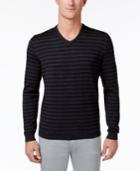 Calvin Klein Men's Striped Merino Wool Sweater