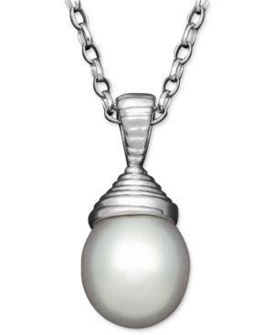 Pearl Necklace, Sterling Silver Cultured Freshwater Pearl Pendant (9mm)