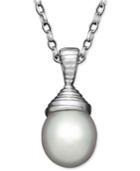 Pearl Necklace, Sterling Silver Cultured Freshwater Pearl Pendant (9mm)