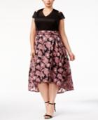 Sl Fashions Plus Size Cold-shoulder High-low Dress