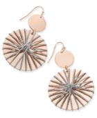 Thalia Sodi Two-tone Wire Wrapped Drop Disc Earrings, Only At Macy's