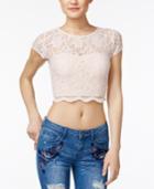 Speechless Juniors' Illusion Lace Crop Top