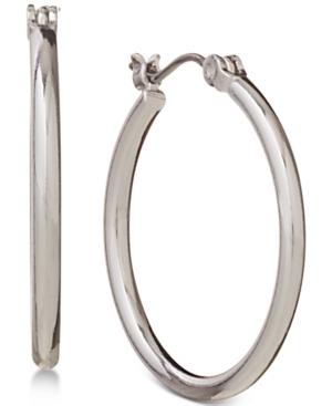 Nine West Earrings, Silver-tone Small Hoop Earrings
