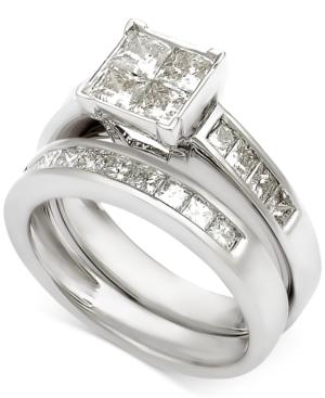 Diamond Princess Channel-set Bridal Set (2 Ct. T.w.) In 14k White Gold