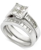 Diamond Princess Channel-set Bridal Set (2 Ct. T.w.) In 14k White Gold