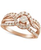 Le Vian Colored Diamond Openwork Ring (9/10 Ct. T.w.) In 14k Rose Gold