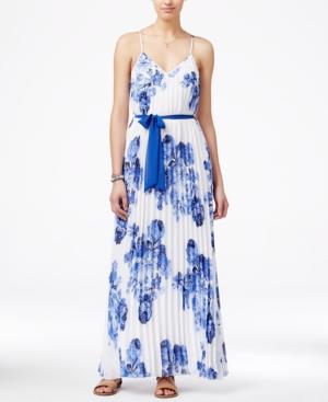 B Darlin Juniors' Printed Pleated Maxi Dress