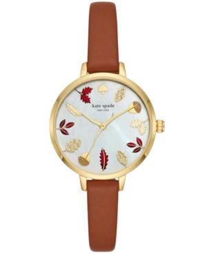Kate Spade New York Women's Metro Brown Leather Strap Watch 34mm