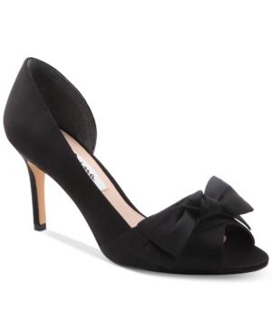 Nina Forbes 2 Bow Peep-toe D'orsay Evening Pumps Women's Shoes