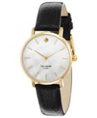 Kate Spade New York Watch, Women's Metro Black Leather Strap 34mm 1yru0010