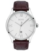 Boss Men's Governor Brown Leather Strap Watch 44mm