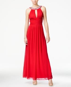 Trixxi Juniors' Jeweled Cutout Gown
