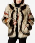 Bar Iii Printed Faux-fur Coat