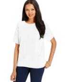 Alfred Dunner Textured Chevron Short-sleeve Sweater