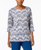 Alfred Dunner Zig-zag Top With Removable Necklace